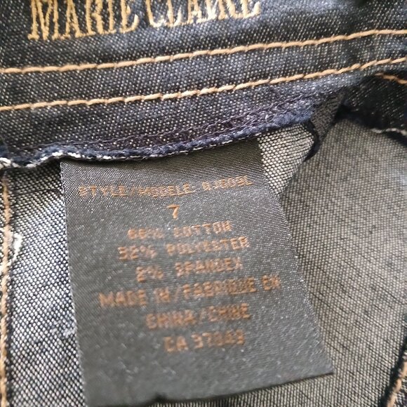 Marie Claire Floral Embroidered Trumpet Midi Denim Skirt - Picture 3 of 3